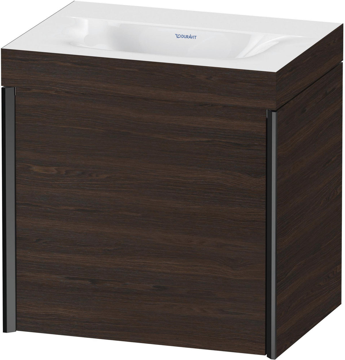 DURAVIT XViu Waschtischunterbau 460 mm, 1 Tür, Schwarz Matt/Nussbaum Dunkel, wandhängend