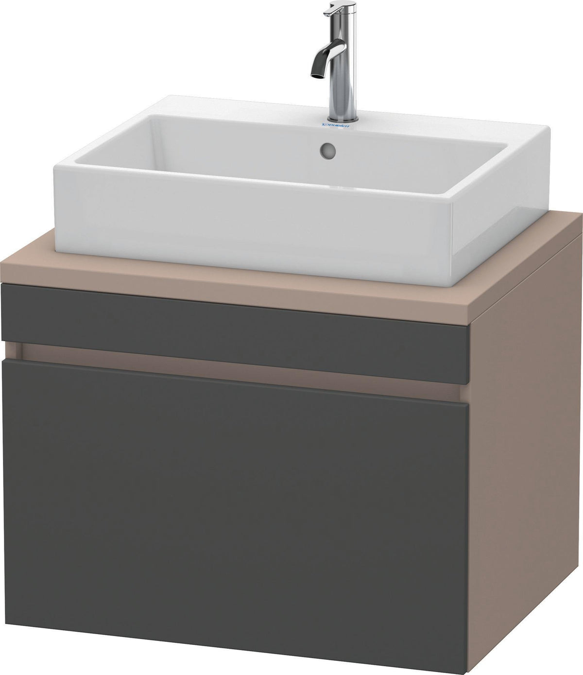 Duravit DuraStyle Konsolenwaschtischunterbau 700 mm betongrau matt mit 1 Auszug und Soft-Close
