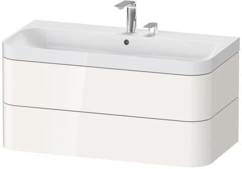 Duravit Waschtischset Happy D.2 Plus 975x490mm ein Hahnloch taupe supermatt