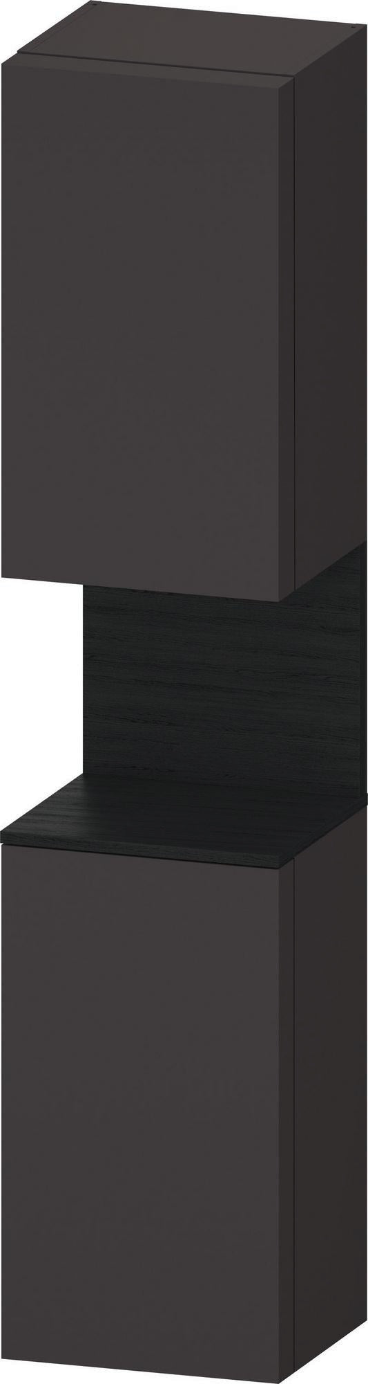 DURAVIT Qatego Hochschrank 400 mm, 2 Türen, weiß Hochglanz, Eiche Schw. Matt