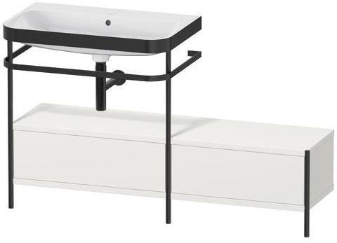 Duravit Waschtischset HAPPY D.2 PLUS 1400x490mm ein Hahnloch taupe supermatt