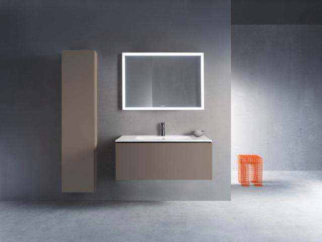 DURAVIT L-Cube Hochschrank 400 mm, 1 Tür links, flannel grey seidenmatt – wandhängend, Soft-Close