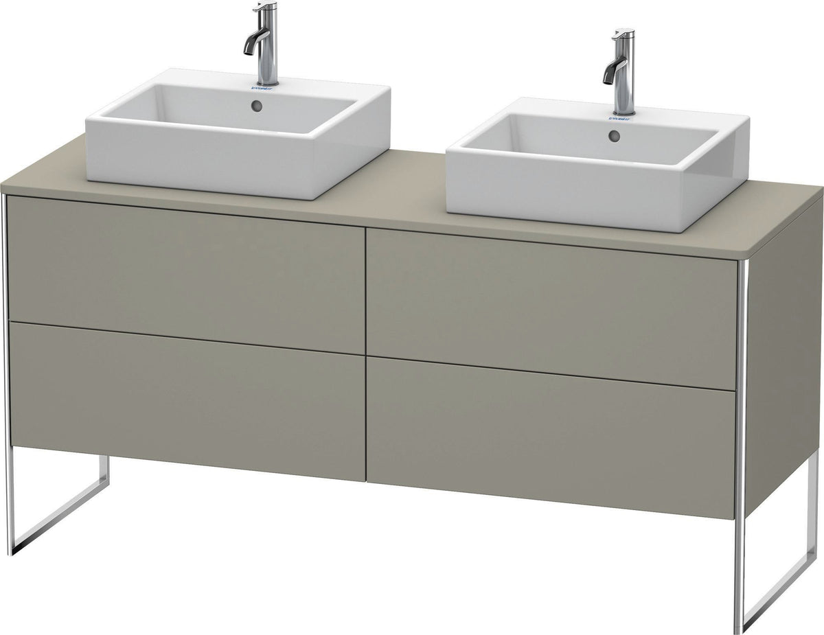DURAVIT XSquare Waschtischunterbau 1600 mm betongrau matt, 4 Schubkästen, Tip-On, bodenstehend