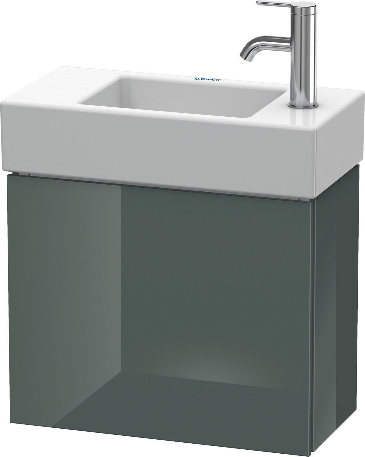 Duravit L-Cube Waschtischunterbau 480 mm wandhängend Amerikanischer Nussbaum 1 Tür links