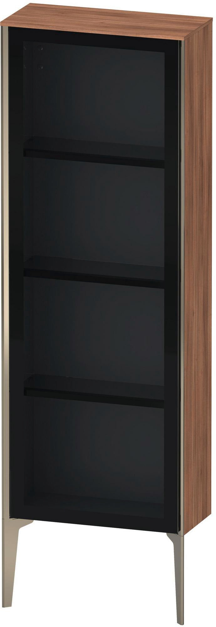 Duravit XViu Halbhochschrank 1330 mm, Glastür, links, mit Tip-on und Soft-Close, basalt matt