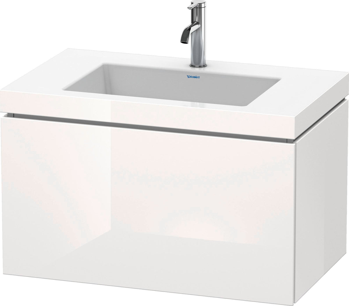 Duravit L-Cube c-bonded Waschtischset 800 mm mit Vero Air, 1 Auszug, Weiß Matt