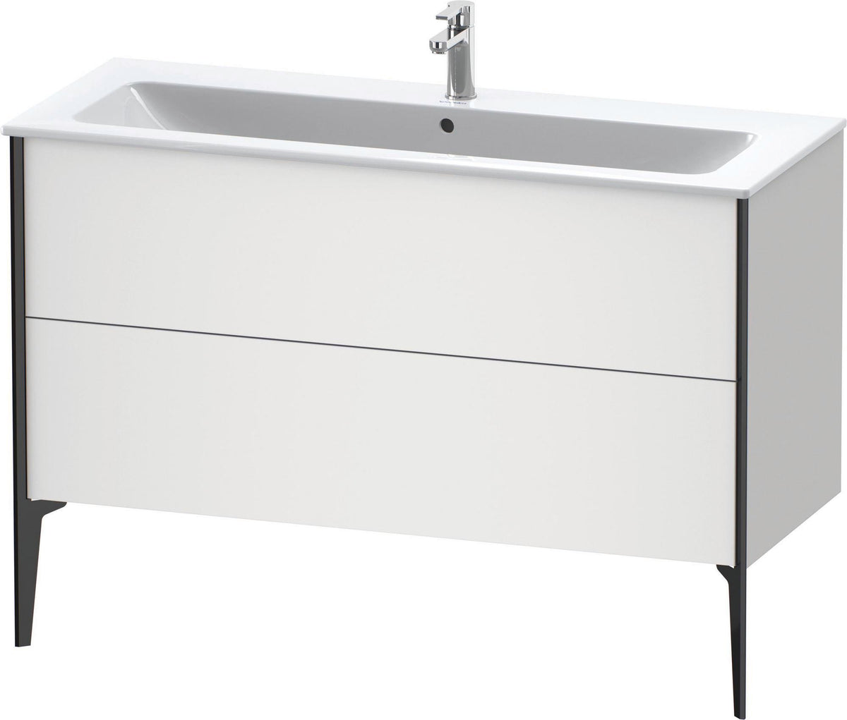 DURAVIT XViu Waschtischunterbau bodenstehend 1210 mm, 2 Auszüge, champagner matt/weiß matt
