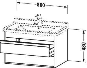 DURAVIT Ketho Waschtischunterbau wandhängend 800 mm weiß matt mit 2 Schubkästen