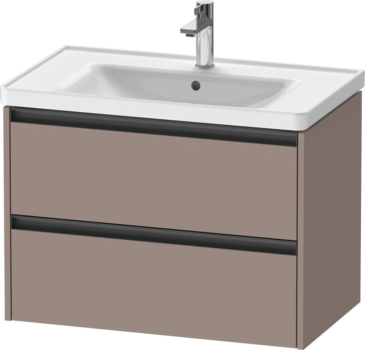 Duravit Ketho.2 Waschtischunterbau 784 mm betongrau matt mit 2 Schubkästen und Soft-Close