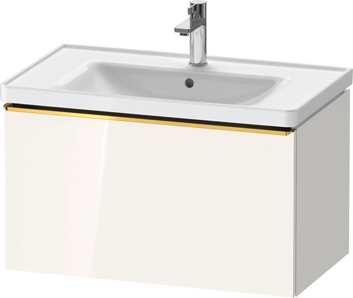 Duravit D-Neo Waschtischunterbau 784 mm Eiche Schwarz Matt mit 1 Auszug und Bronze-Griff