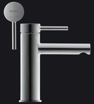 Duravit Circle Einhebel-Waschtischmischer mit Zugstange, Chrom – 117 mm Ausladung