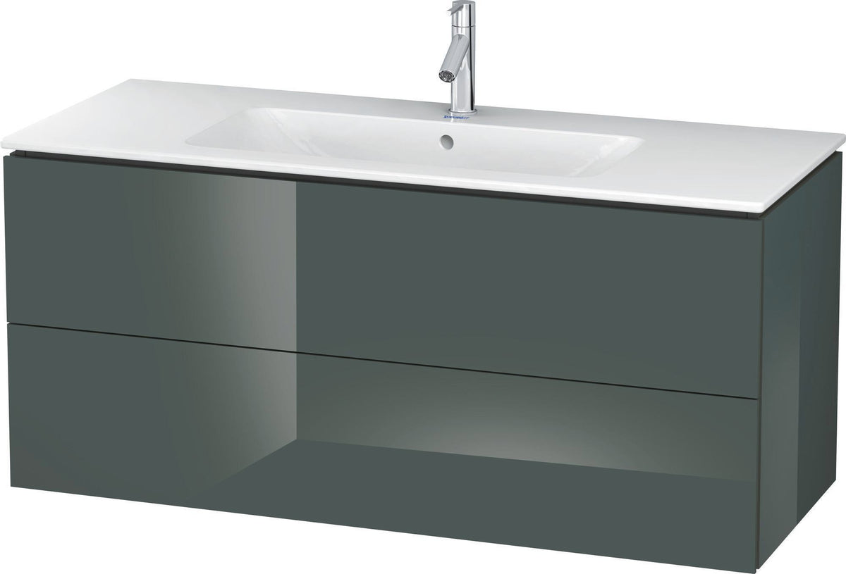 Duravit L-Cube Waschtischunterbau 1220 mm wandhängend in Amerikanisch Nussbaum mit 2 Schubkästen