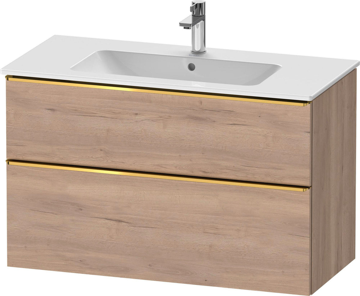 DURAVIT D-Neo Waschtischunterbau 1010 mm Eiche Schwarz mit Bronze Griff