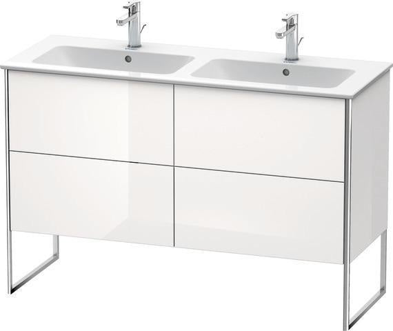 Duravit XSquare Waschtischunterbau 1280 mm mit 4 Auszügen, s-matt, Eiche, links – wandhängend