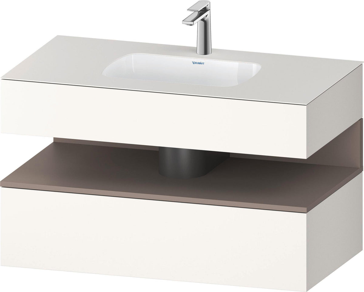 DURAVIT Qatego Einbauwaschtisch mit Konsolenwaschtischunterbau 1000 mm, 1 Auszug, antibakteriell