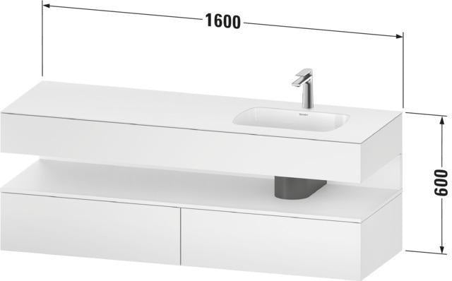DURAVIT Qatego Einbauwaschtisch mit Konsolenwaschtischunterbau 1600x550x600 mm Eiche Terra & Weiß Matt