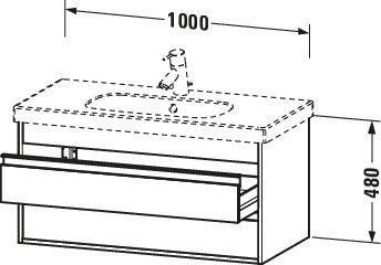 DURAVIT Ketho Waschtischunterbau 1000 mm wandhängend, 2 Schubkästen, weiß matt – für D-Code 034210