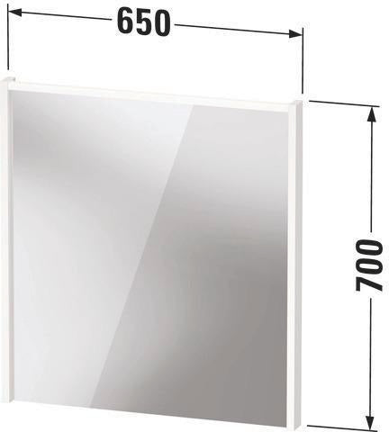 DURAVIT D-Code 2.0 Spiegel 650x700 mm mit LED-Beleuchtung, Weiß Matt