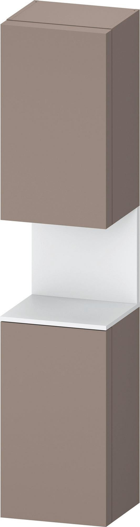 DURAVIT Qatego Hochschrank 400 mm, 2 Türen, weiß Hochglanz, Eiche Schw. Matt