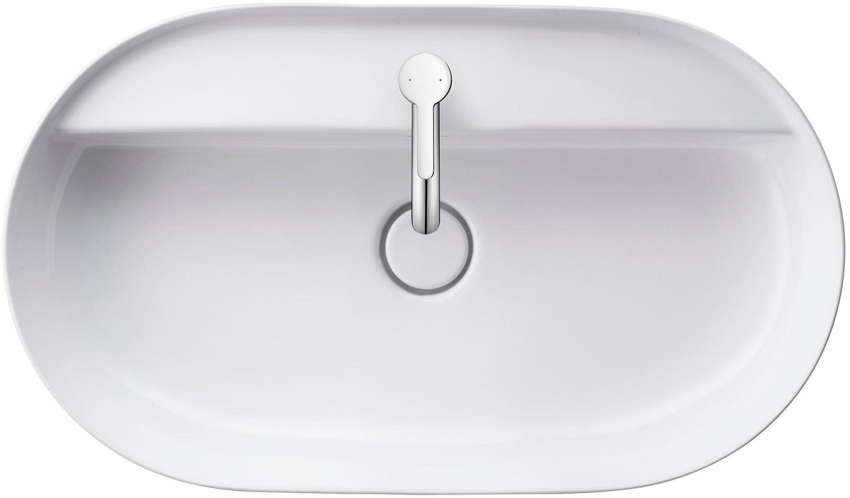 Duravit Luv Aufsatzbecken 700 mm, geschliffen, mit Hahnloch, ohne Überlauf, weiß, WonderGliss