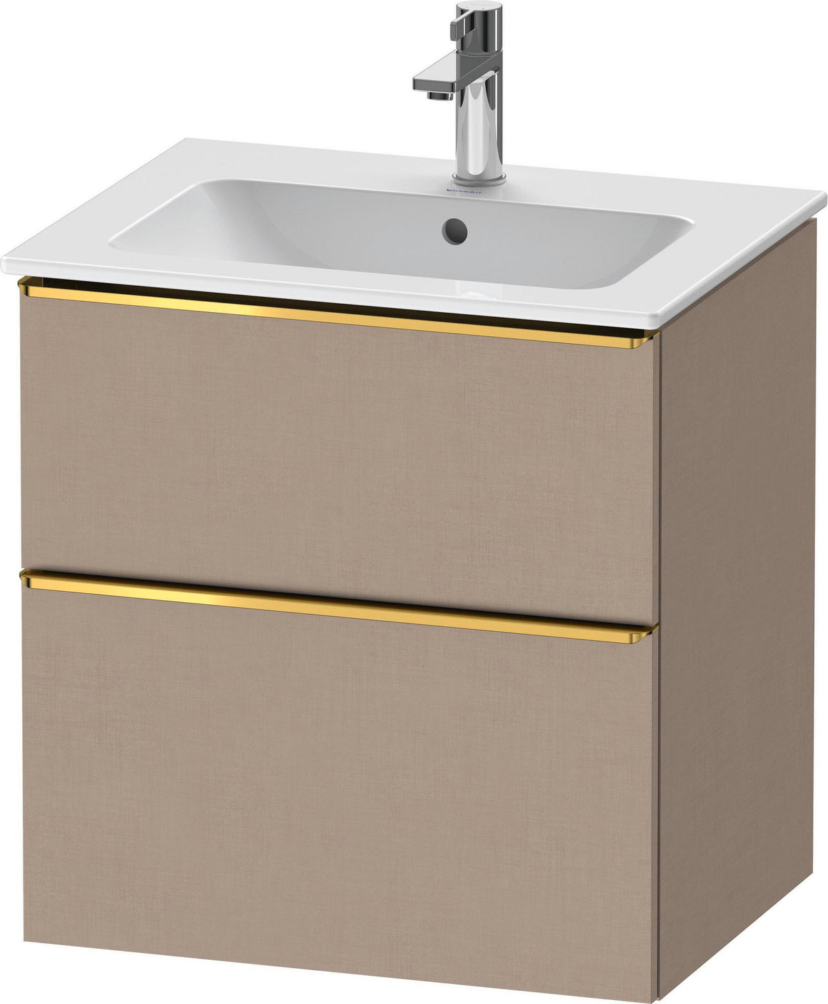 DURAVIT D-Neo Waschtischunterbau 610 mm Eiche Schwarz mit Bronze Griff – wandhängend
