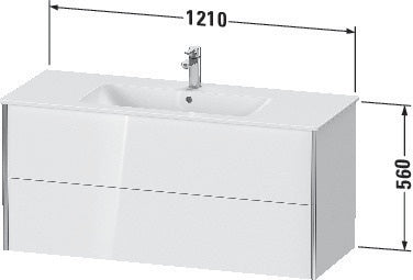 Duravit Waschtischunterbau XVIU 1210x560x480mm 2 Schubkästen Ahorn mitte s-matt