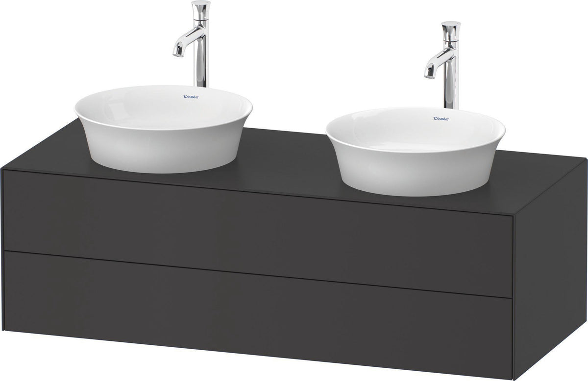 DURAVIT White Tulip Konsolenwaschtischunterbau 1300 mm, 2 Schubkästen, weiß seidenmatt, wandhängend