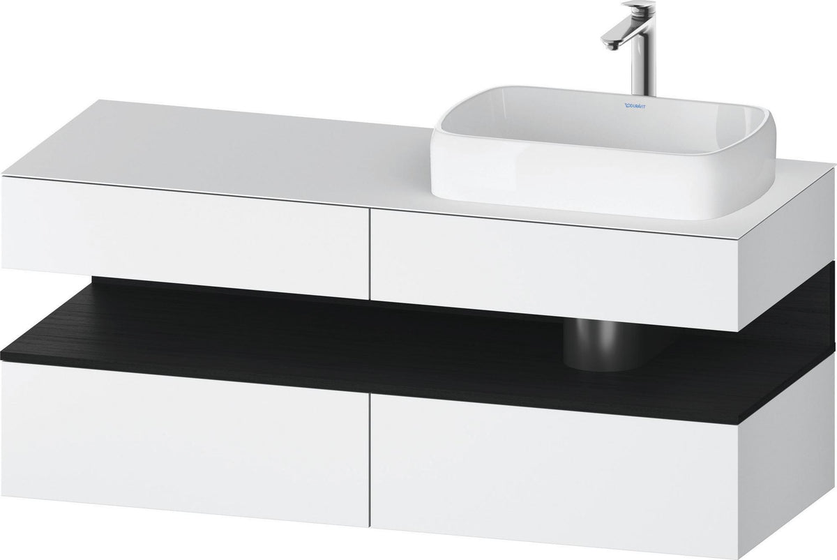 DURAVIT Qatego Konsolenwaschtischunterbau 1400 mm Weiß Matt Eiche Schwarz Matt wandhängend