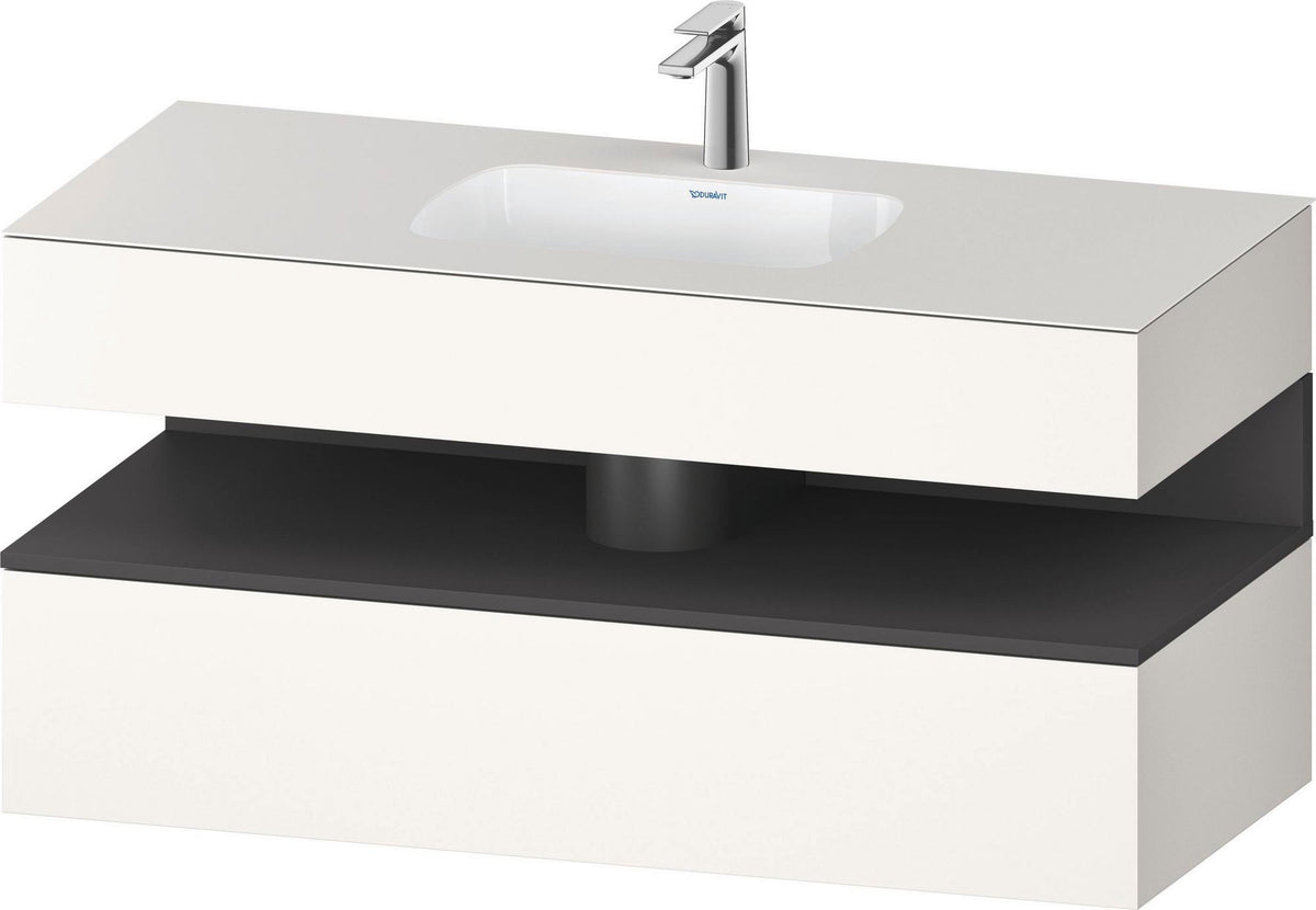 DURAVIT Qatego Studio F. A. Porsche Einbauwaschtisch mit Konsolenwaschtischunterbau 1200 mm Weiß Matt