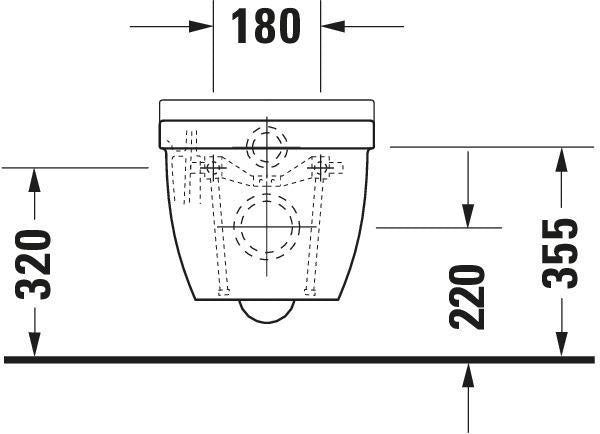 DURAVIT Wand-WC Starck 3 540 mm Tiefspüler mit Durafix, weiß