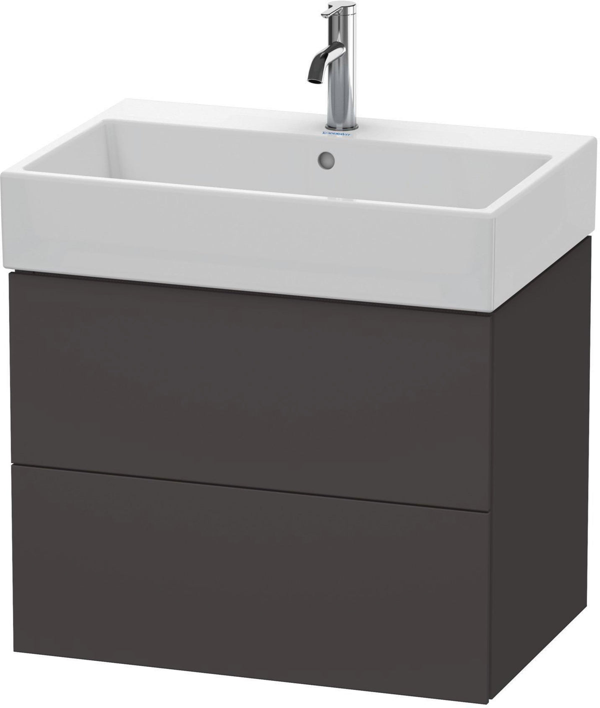 Duravit L-Cube Waschtischunterbau 684 mm, 2 Schubkästen, Weiß Matt, Wandmontage