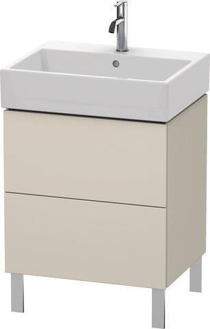 Duravit L-Cube Waschtischunterbau 584 mm taupe supermatt mit Tip-On-Technik