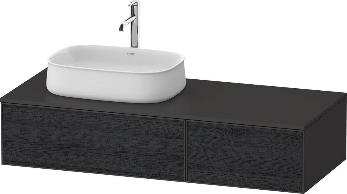 DURAVIT Zencha Konsolenwaschtischunterbau Eiche Anthrazit 1300 mm mit 2 Auszügen