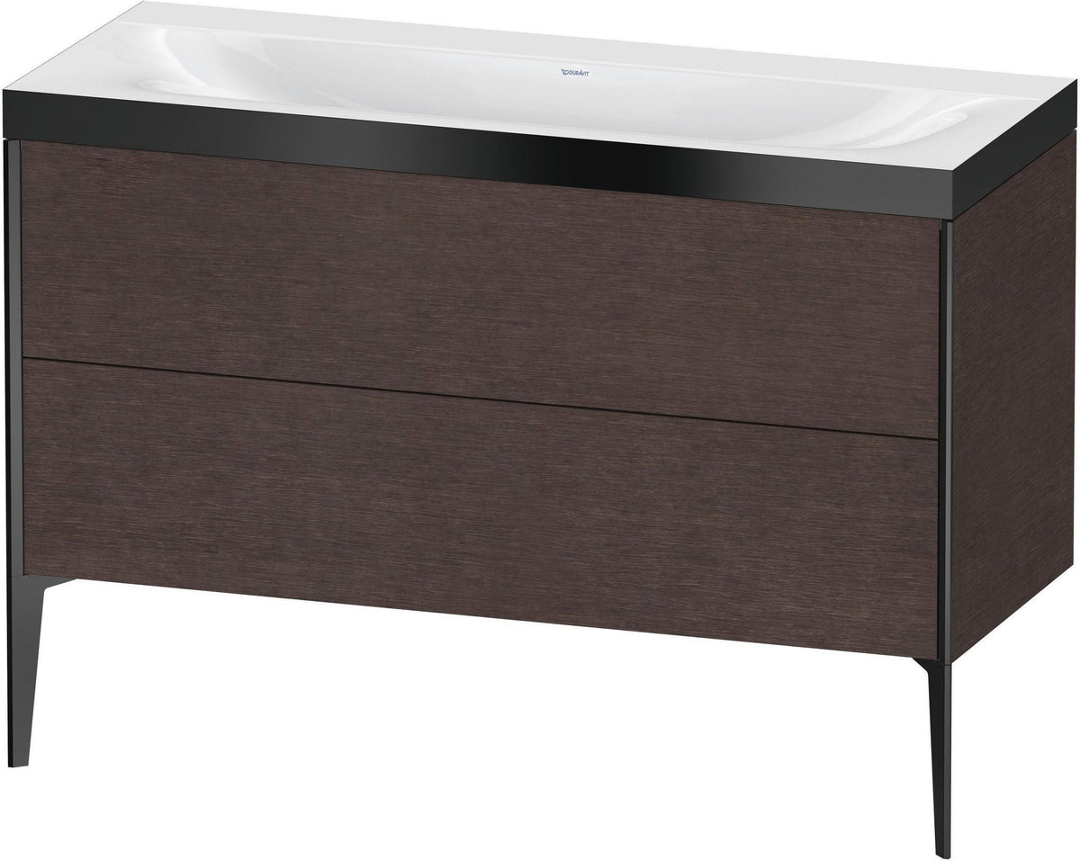 DURAVIT XViu c-bonded Waschtischunterbauset 1200 mm, 2 Auszüge, Eiche/Schwarz matt