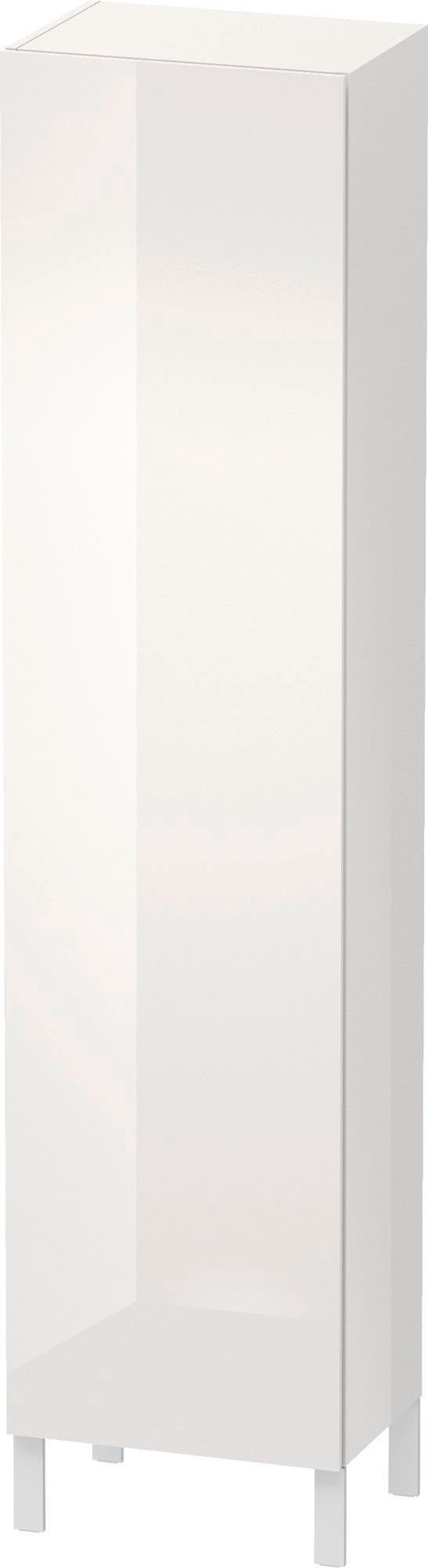 DURAVIT L-Cube Hochschrank 500 mm weiß hochglanz, 1 Tür rechts, 4 Glasböden, Soft-Close