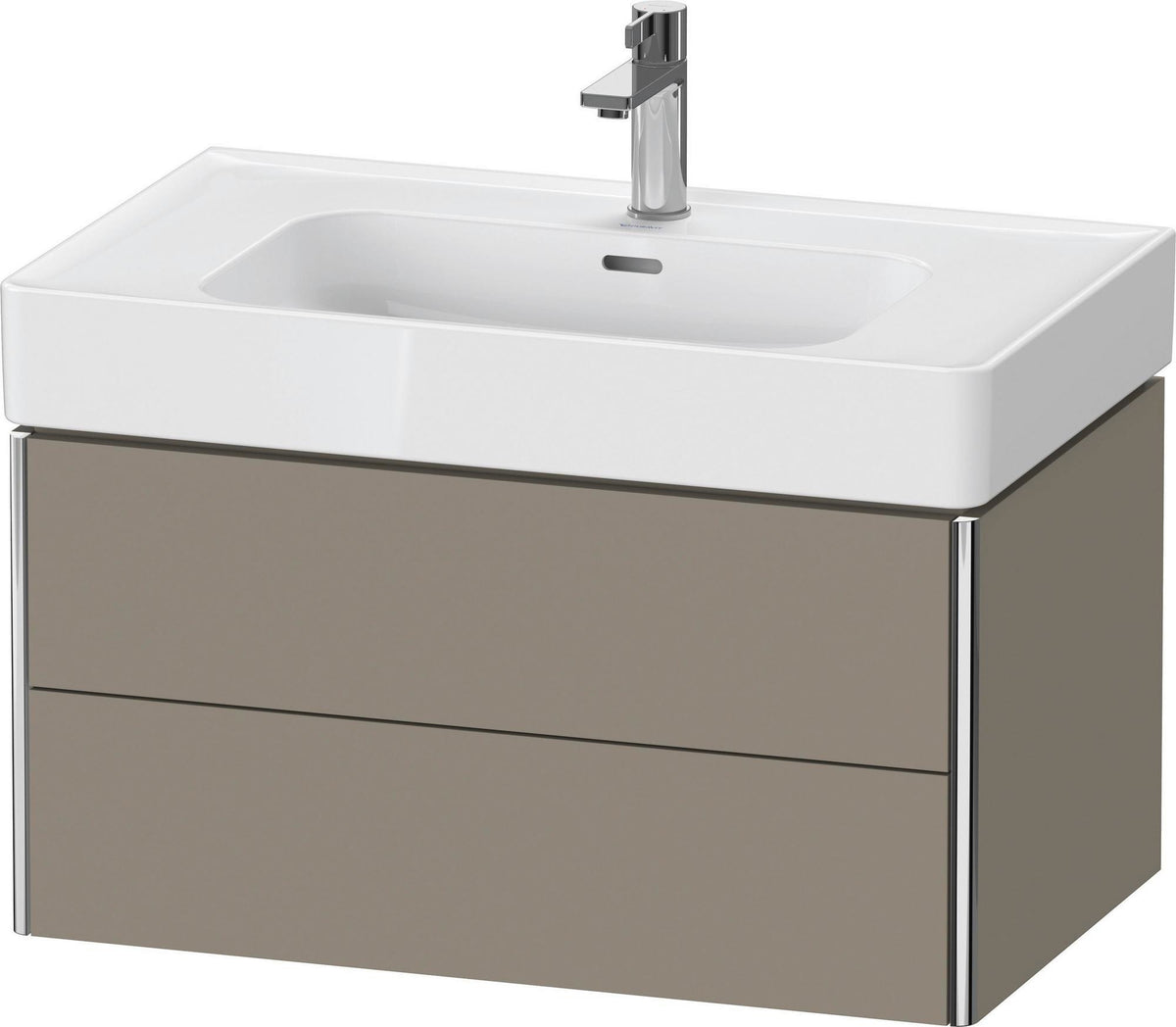 DURAVIT XSquare Waschtischunterbau 784 mm Taupe mit 2 Schubkästen und Tip-on Technik