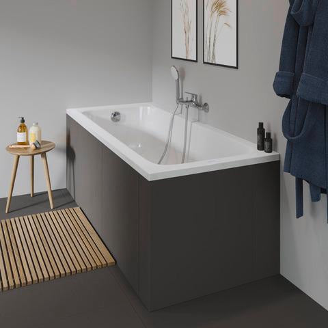 DURAVIT D-Code Einbau-Badewanne 1700x750 mm Weiß mit Überlauf und 1 Rückenschräge