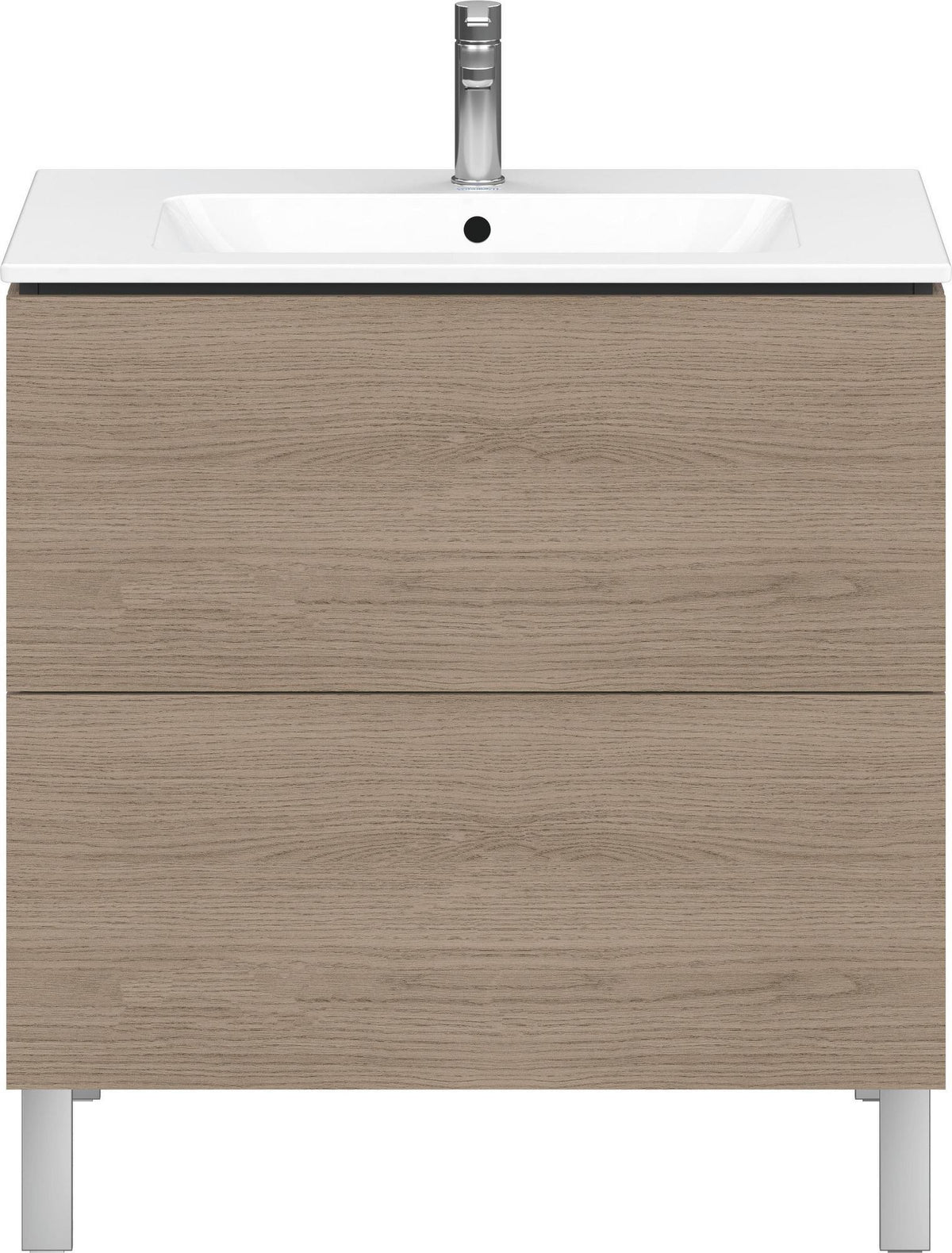 DURAVIT L-Cube Waschtischunterbau amerikanisch Nussbaum 820 mm mit 2 Auszügen und Tip-On-Technik
