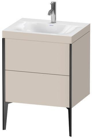 Duravit Möbelwaschtischset XVIU 600x480mm mit Viu Waschtisch und Nussbaum-Einrichtungssystem