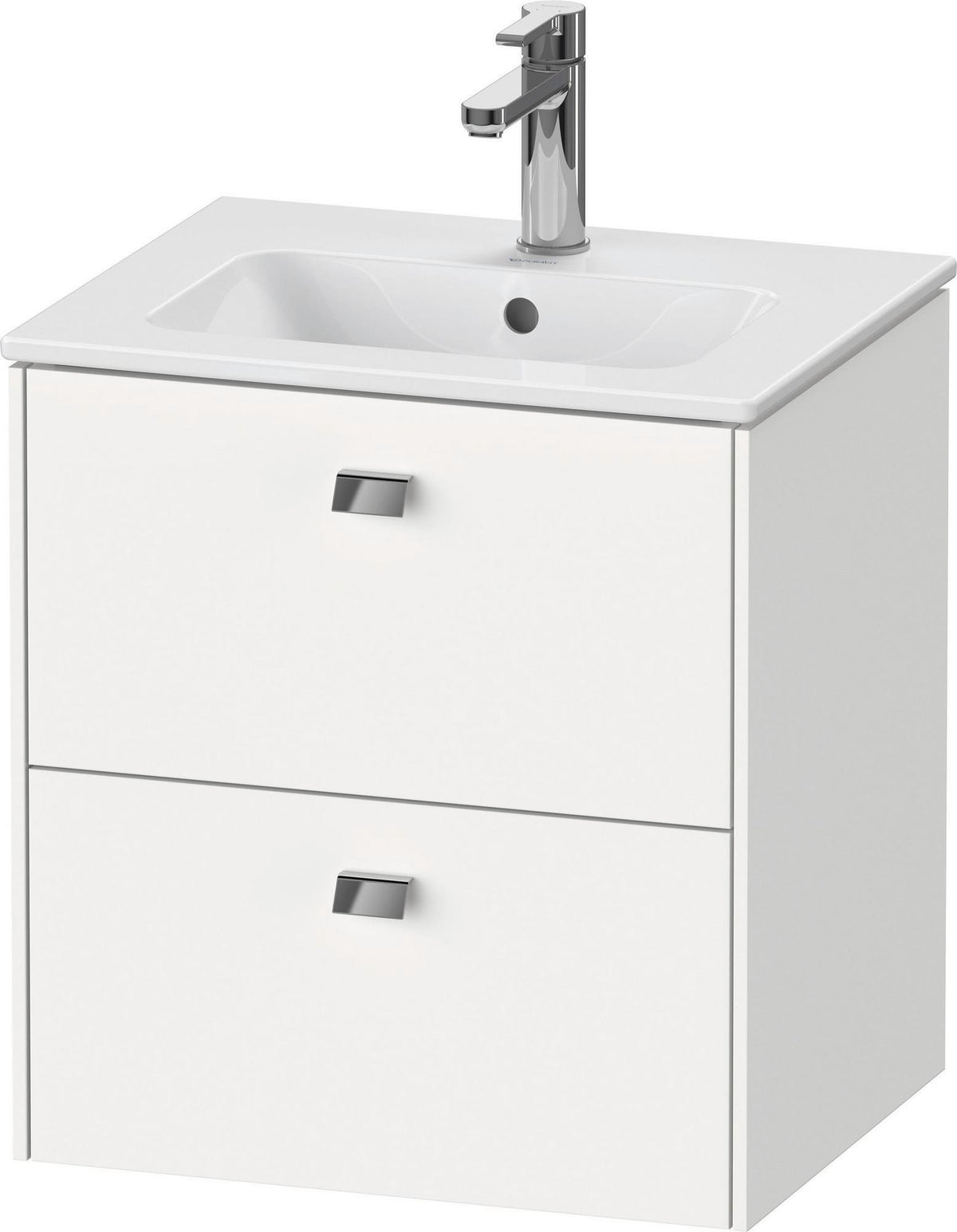 DURAVIT Brioso Waschtischunterbau 553x520x419 mm, 2 Schubkästen, Weiß Matt, Griff Chrom