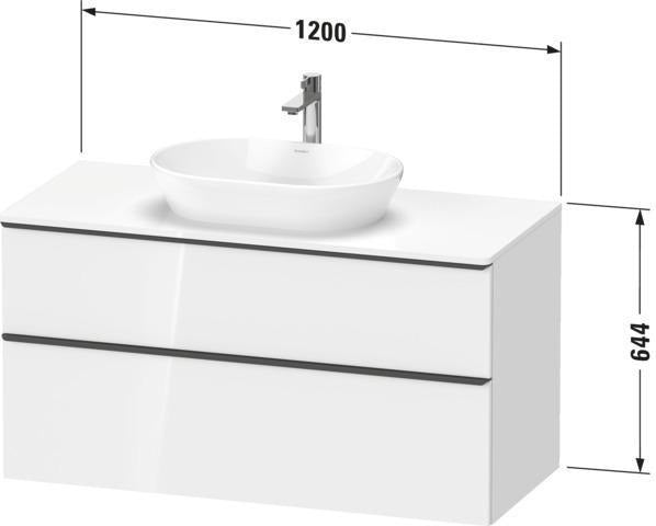 DURAVIT D-Neo Konsolenwaschtischunterbau 1200 mm Eiche Schwarz Matt mit Bronze Griff