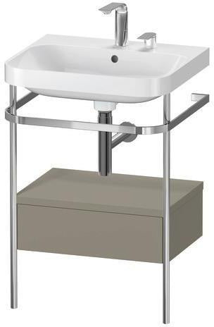 Duravit Waschtischset Happy D.2 Plus 575x490mm taupe supermatt mit Hahnloch