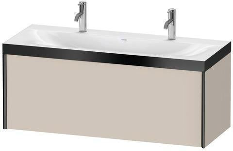 Duravit Möbelwaschtischset XViu 1200x480mm mit Unterbau, 1 Auszug, Nussbaum Mitte