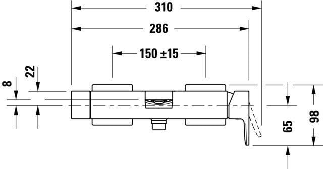 DURAVIT Manhattan Einhebel-Wannenmischer Aufputz Chrom mit Keramikmischsystem