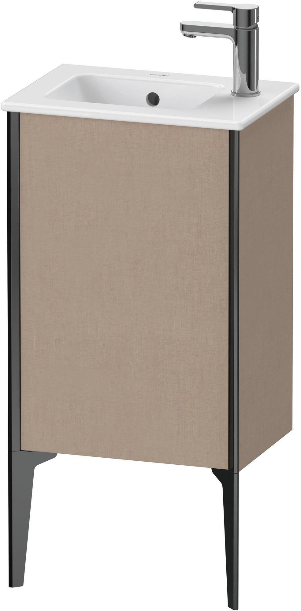 Duravit XViu Waschtischunterbau bodenstehend 594 mm mit 1 Tür in Basalt Matt – ohne Griff, mit Tip-On-Technik