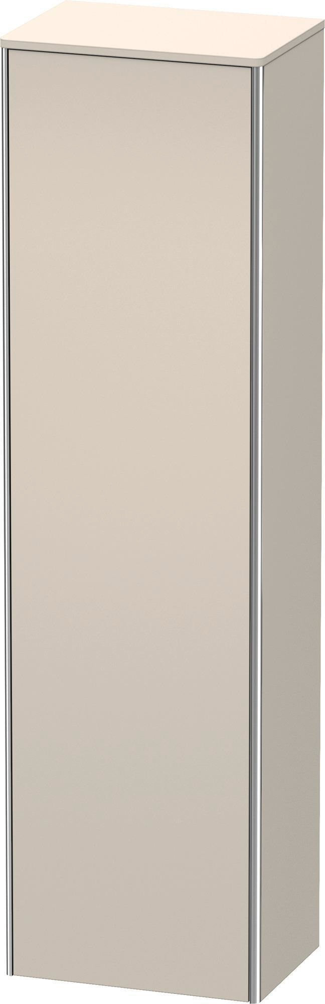 DURAVIT XSquare Hochschrank 500 mm, 1 Tür links, Tip-on, Taupe Seidenmatt, 1776 mm
