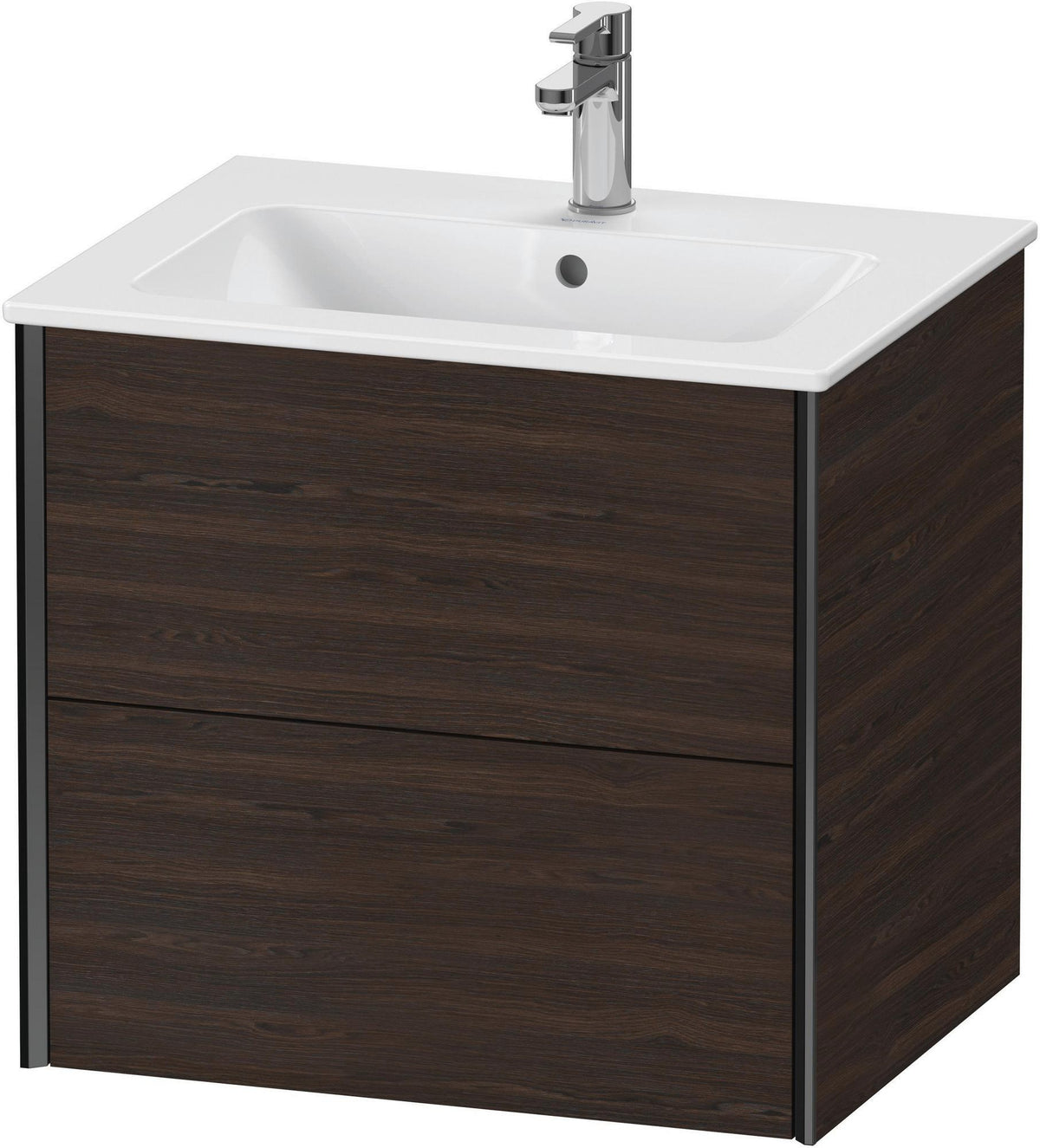 DURAVIT XViu Waschtischunterbau wandhängend 610 mm, 2 Schubkästen, weiß matt – ohne Griff, mit Tip-On-Technik