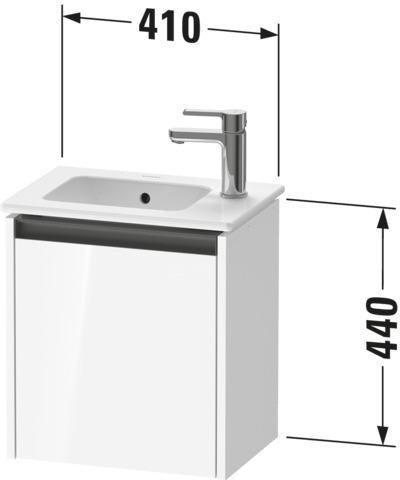 Duravit Ketho.2 Waschtischunterbau 410 mm Eiche Terra matt, Türanschlag links, wandhängend
