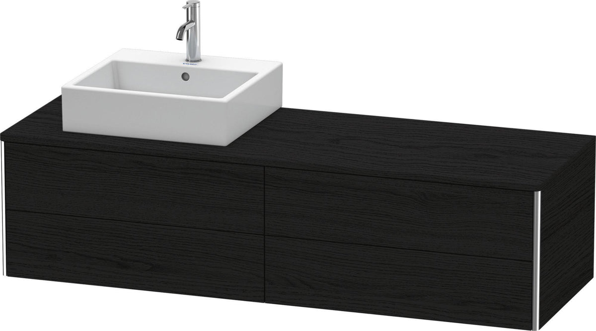 Duravit XSquare Waschtischunterbau 1600 mm, betongrau matt, 4 Schubkästen, wandhängend, Becken links