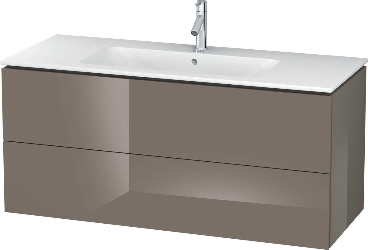 Duravit L-Cube Waschtischunterbau 1220 mm taupe matt mit 2 Schubkästen und Tip-On-Technik